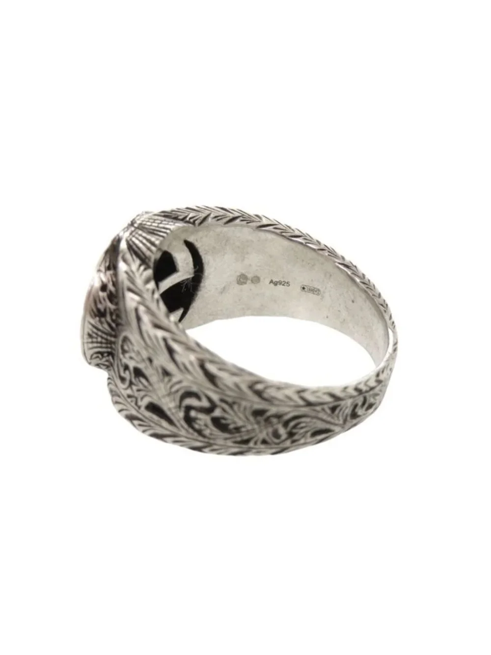 Gucci Interlocking G Arabesque 925 Sterling Silver Ring